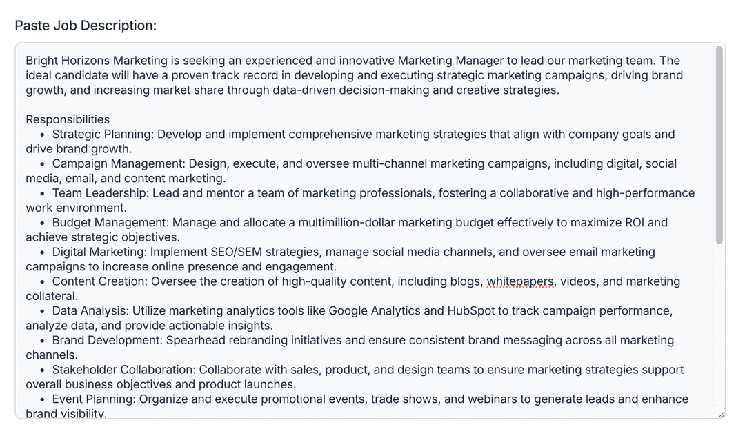 Upload your resume and paste the job post